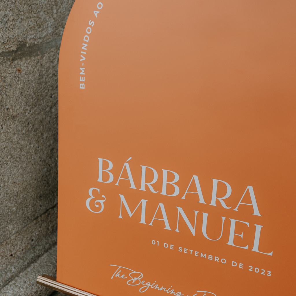 Placa de boas-vindas contemporânea