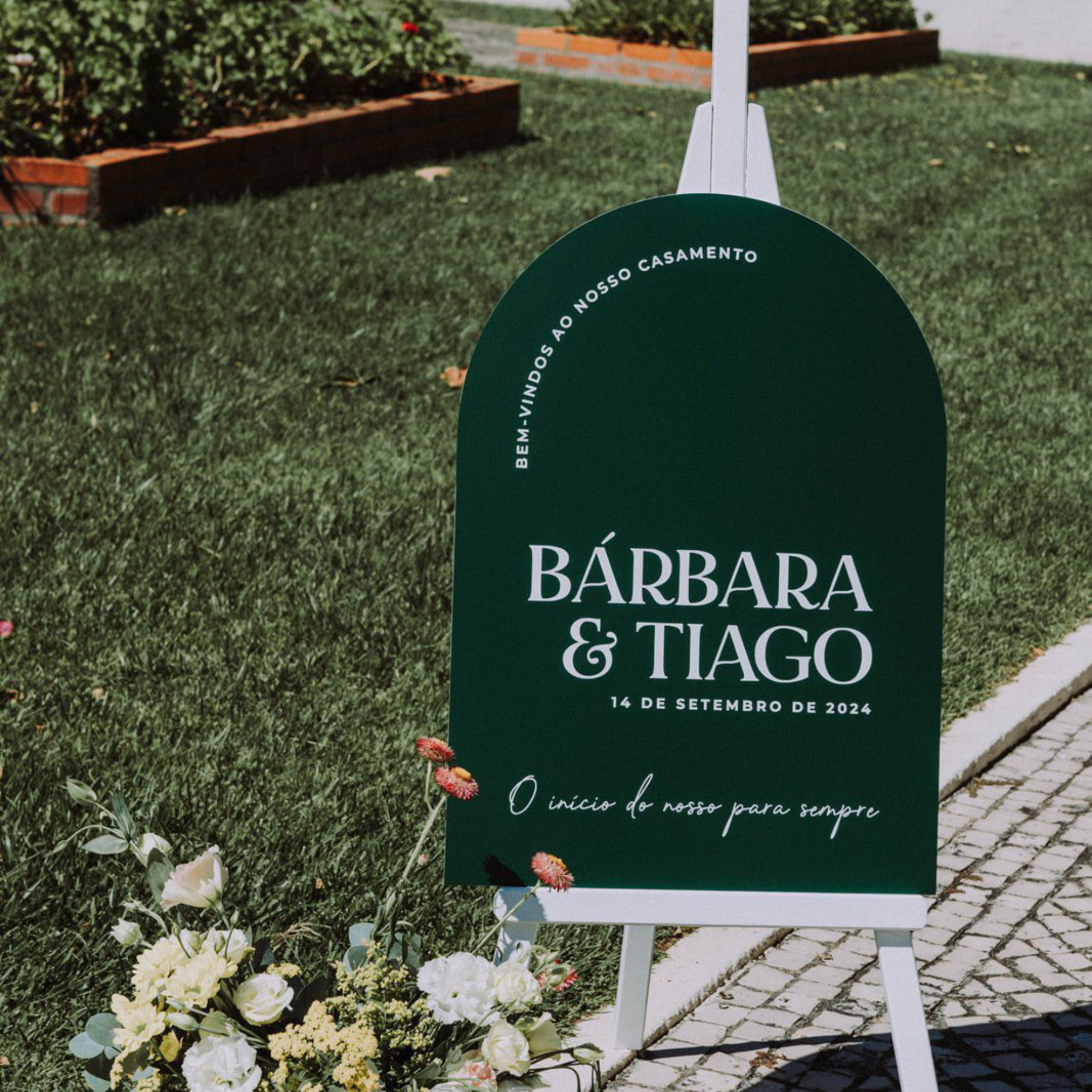 Placa de boas-vindas contemporânea